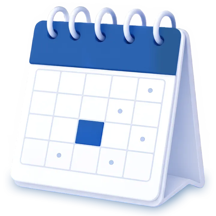 3D calendar illustration for week calculator tools
